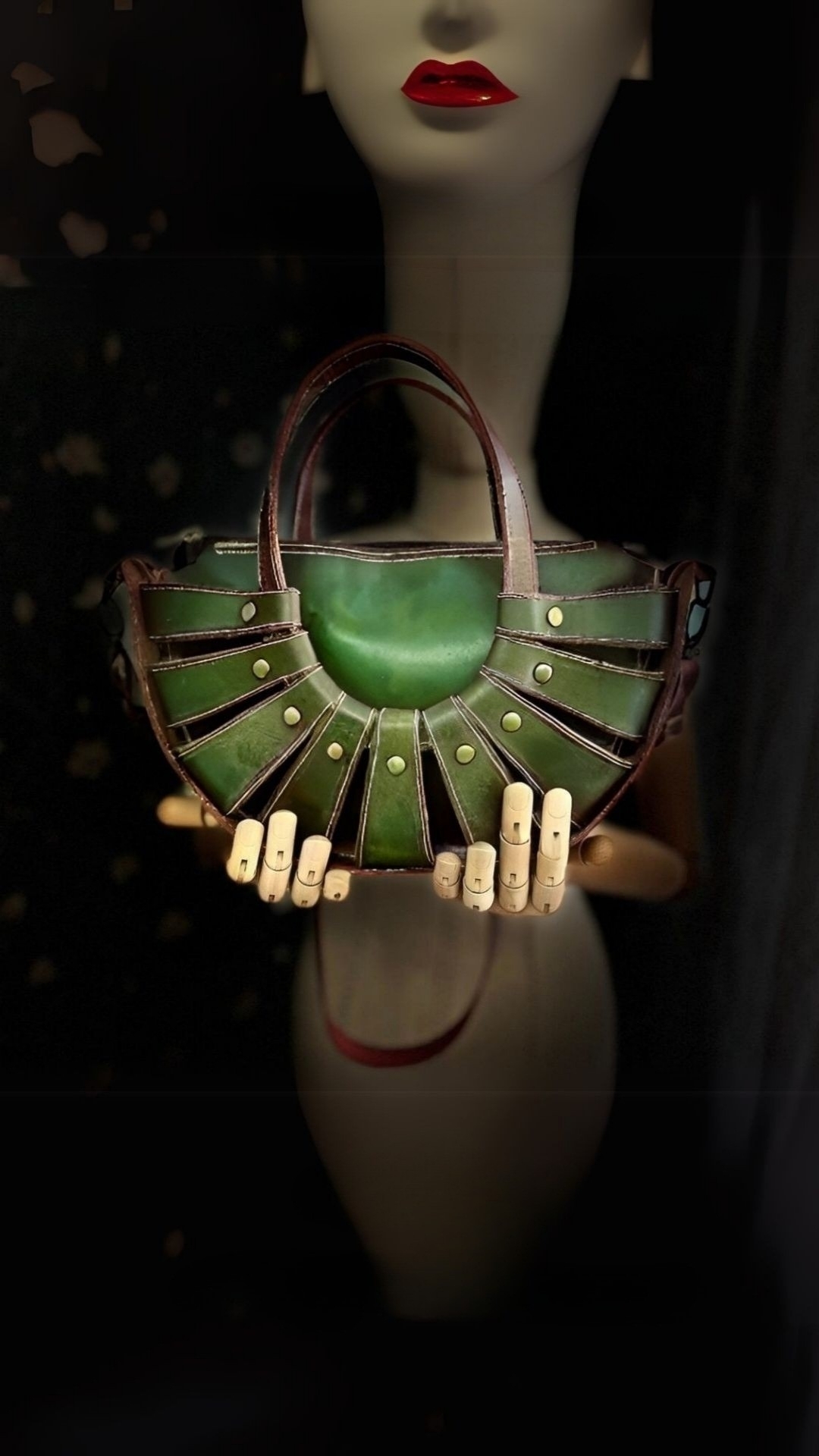 CARIDEA El Yapımı Hakiki Deri Bayan Çanta, Clutch, El Omuz Çantası v1