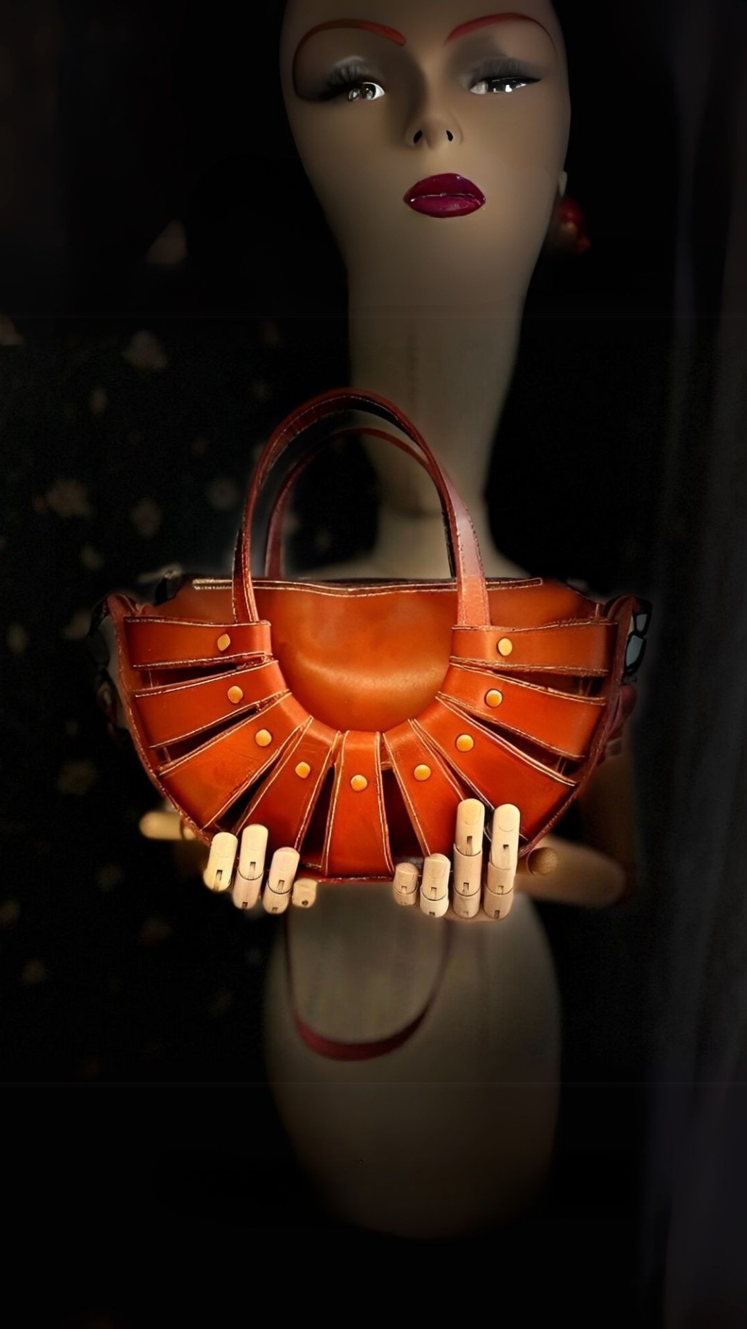 CARIDEA El Yapımı Hakiki Deri Bayan Çanta, Clutch, El Omuz Çantası v56