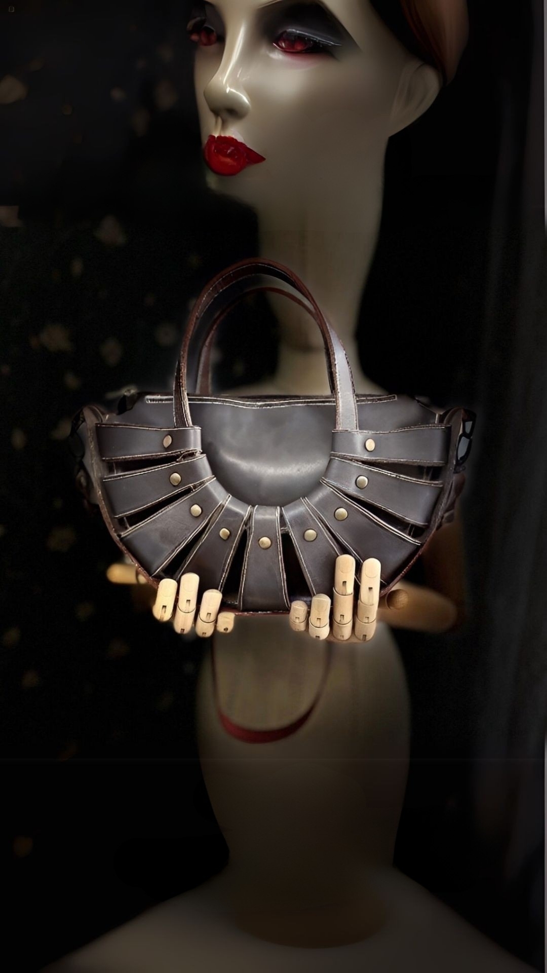 CARIDEA El Yapımı Hakiki Deri Bayan Çanta, Clutch, El Omuz Çantası v45