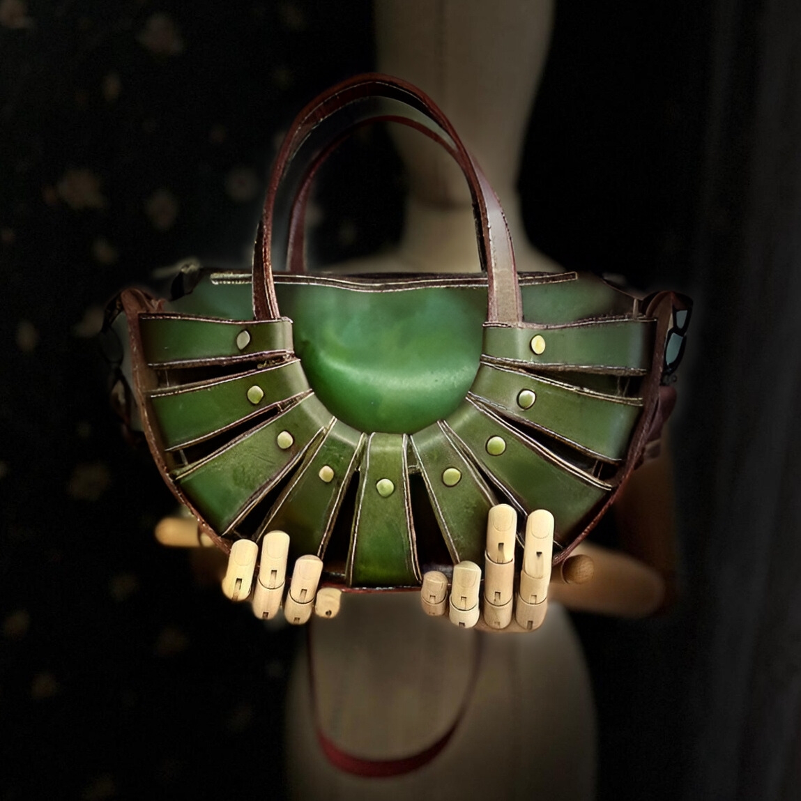 CARIDEA El Yapımı Hakiki Deri Bayan Çanta, Clutch, El Omuz Çantası v1