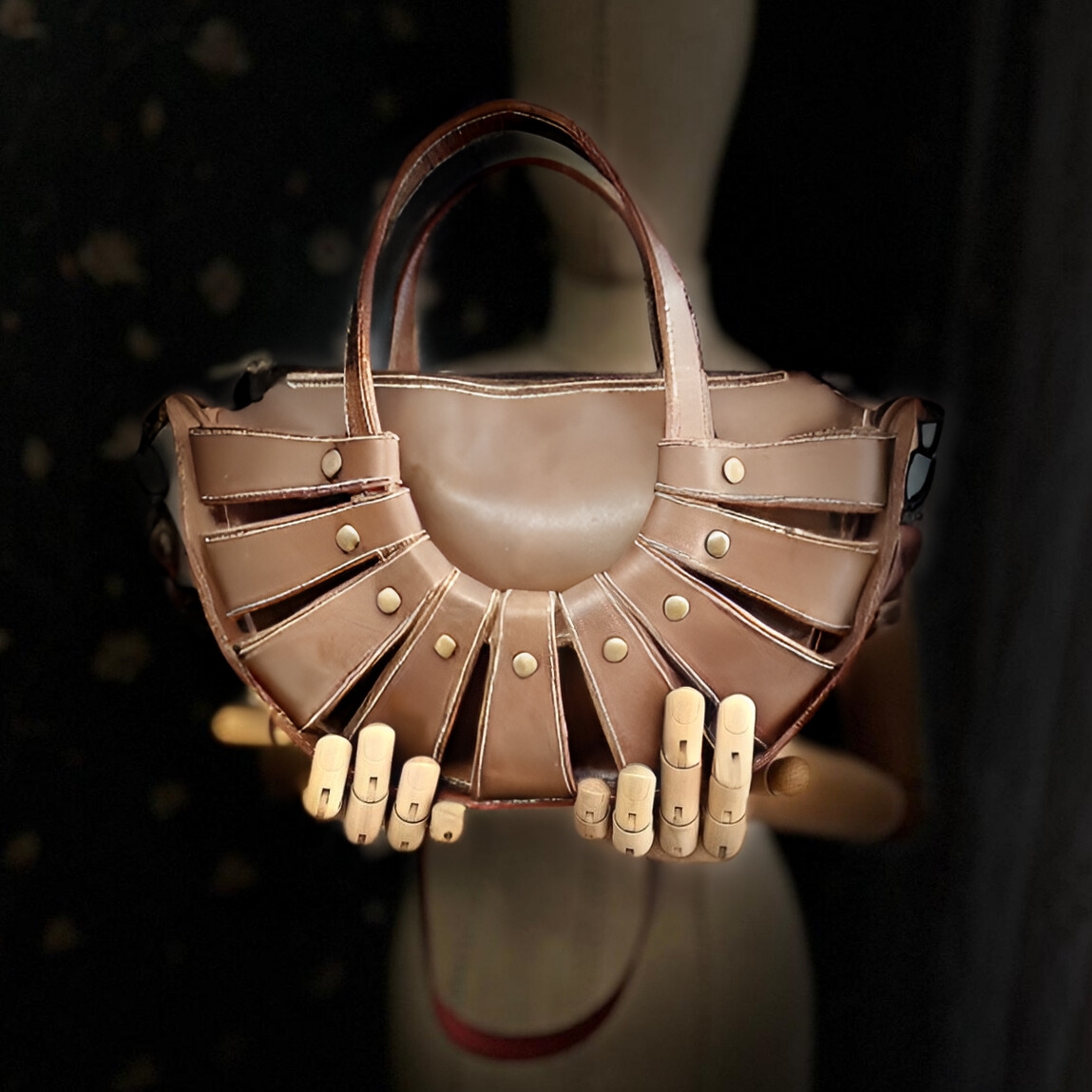 CARIDEA El Yapımı Hakiki Deri Bayan Çanta, Clutch, El Omuz Çantası v100