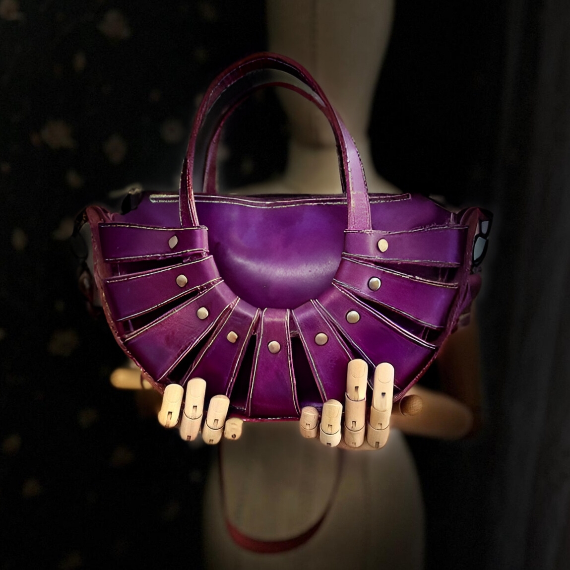 CARIDEA El Yapımı Hakiki Deri Bayan Çanta, Clutch, El Omuz Çantası v12