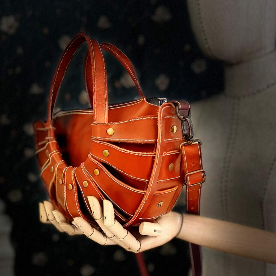 CARIDEA El Yapımı Hakiki Deri Bayan Çanta, Clutch, El Omuz Çantası v56